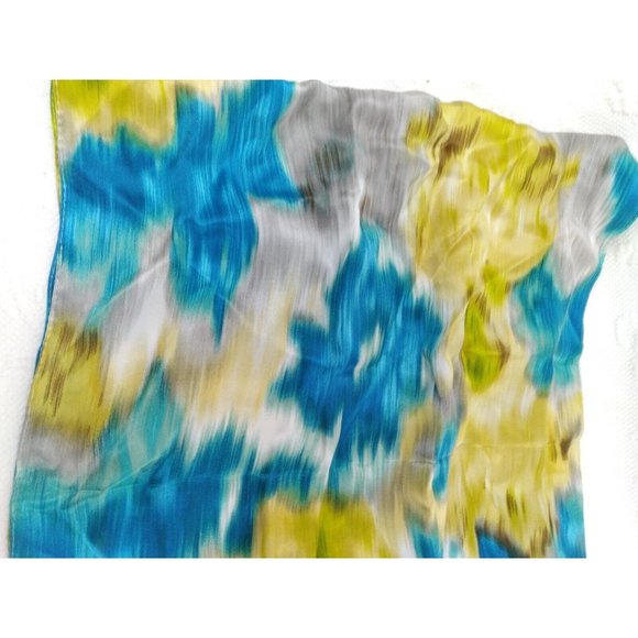 Anne Klein beautiful abstract distorted impressionist style Silk scarf 13"X60" - Picture 8 of 14
